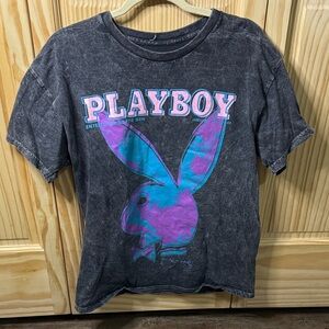PLAYBOY Short Sleeve Tee - Black and Pink